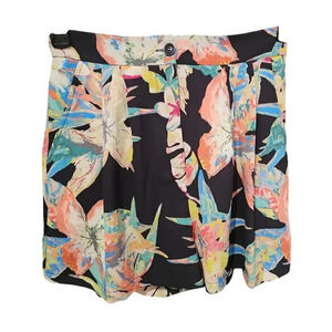 Flying Tomato World Wanderer Woven Floral Shorts Black Size S